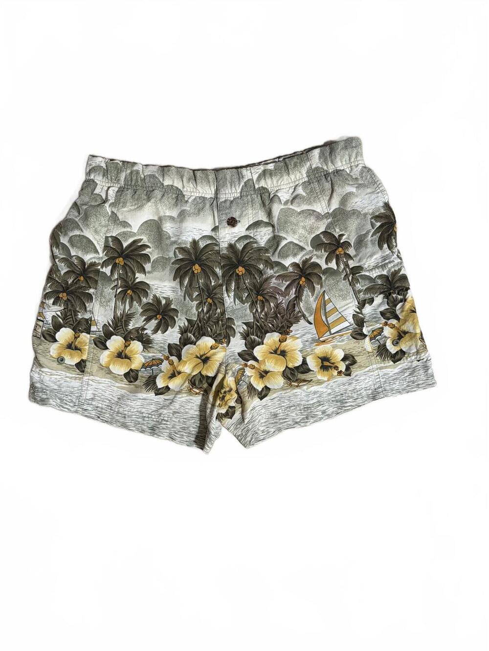 Tommy Bahama Men's Tropical Print Swim Trunks with Elastic Waist - Size Small